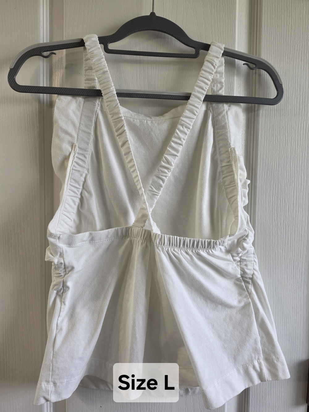 White Ruffle Strap Tank Top - Picture 2 of 2